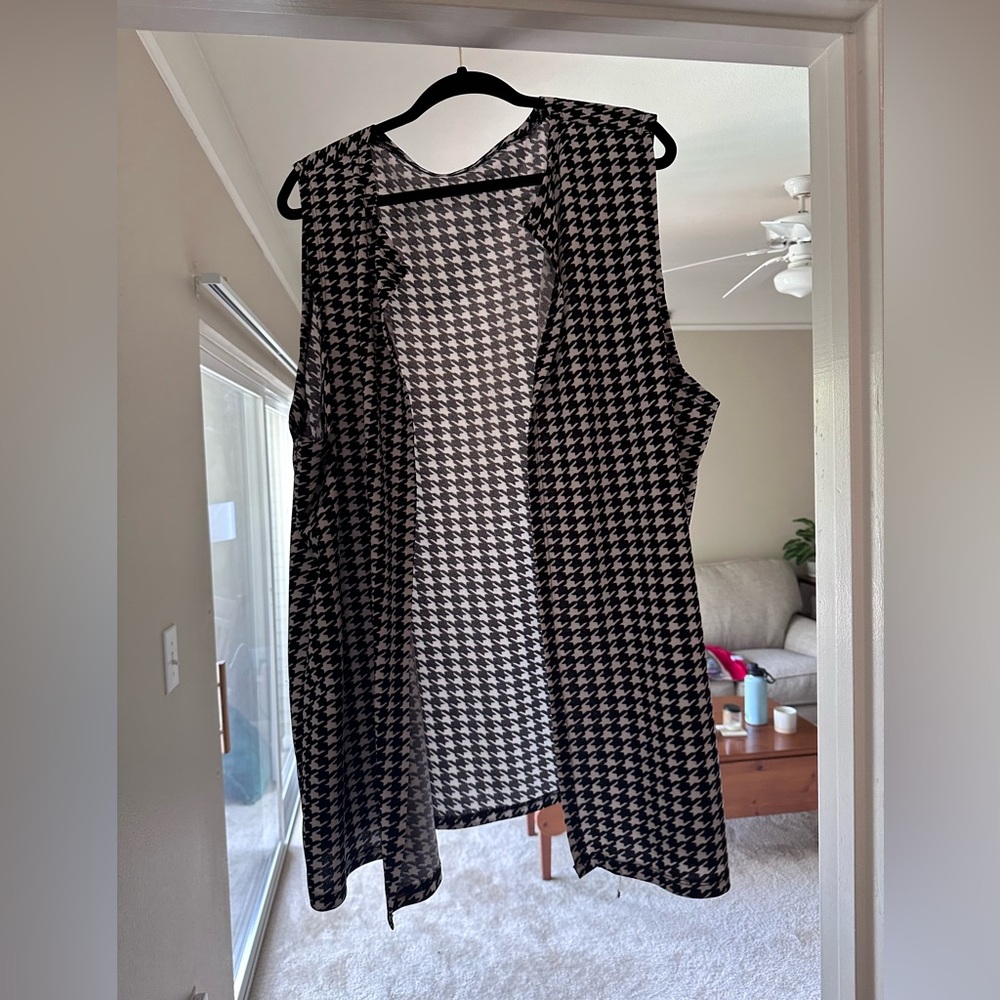 Black and white vest